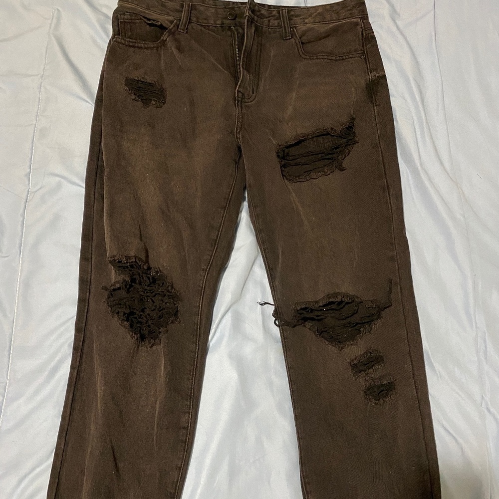 H&M Ripped Denim Boyfriend Jeans